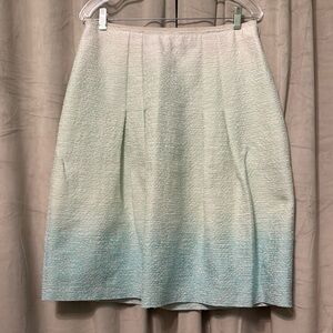 Elie Tahari Green and Blue Knee-length Pencil Skirt with Pleats for Casual Wear